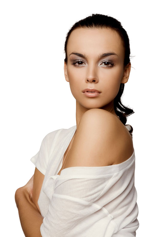 woman with white top